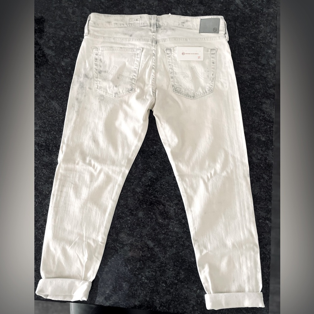 AG Adriano Goldschmied Nikki Cream & Gray Distressed Skinny Jeans - Picture 5 of 13